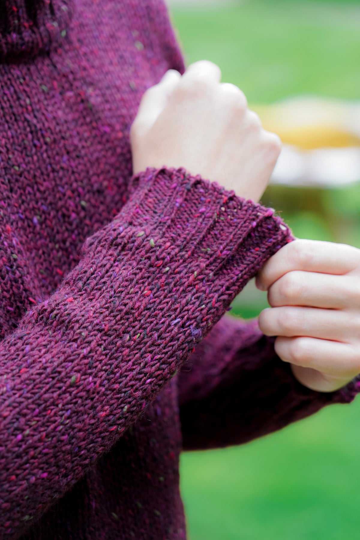 Men's Casual Crew Sweater - Berry Red