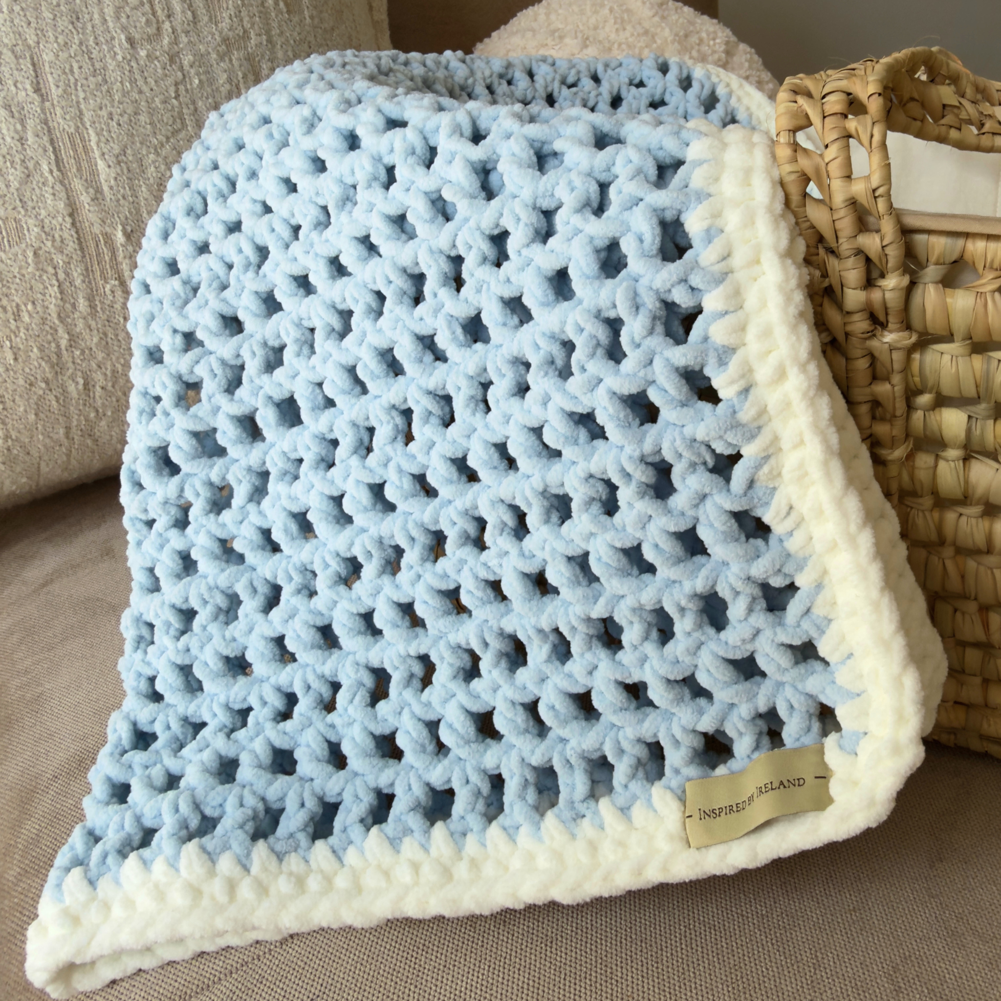 Baby Blanket - Blue and White