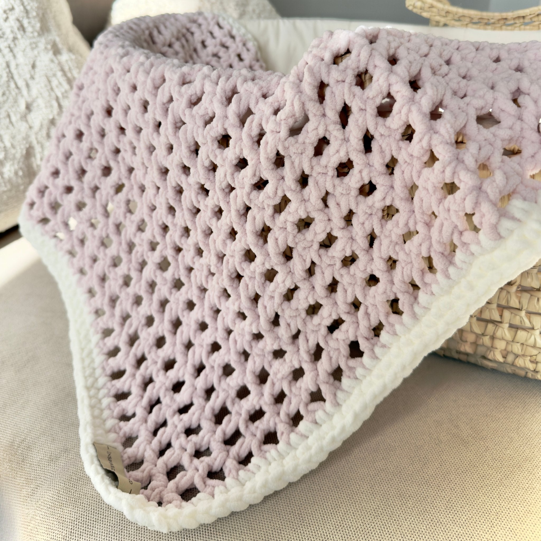 Baby Blanket - Pink and White